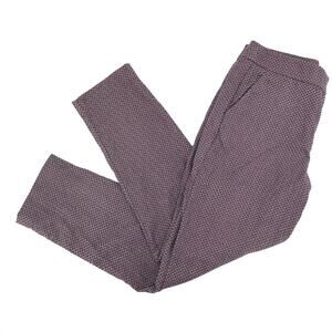 Talbots Women's Heritage Straight Leg Geometric Print Casual Pants Sz 8 Red